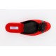 women's slippers SPIGA  regal red suede (black flower & ribbon)